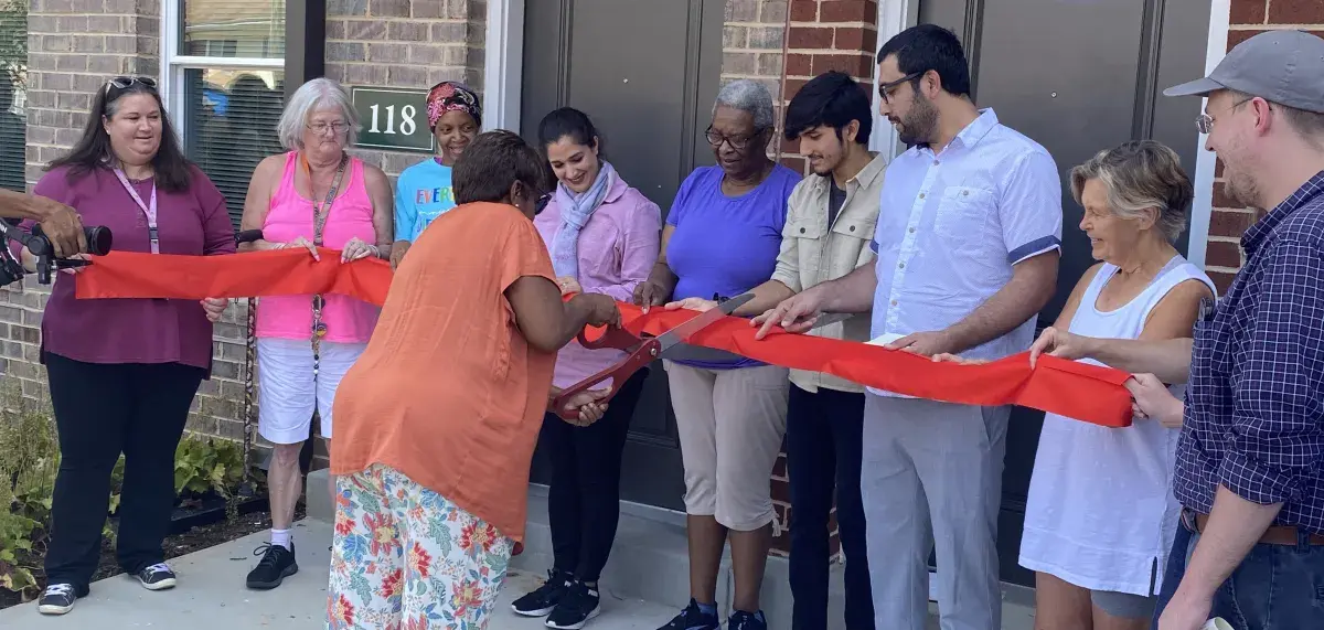 Ribbon cutting ceremony at affordable housing