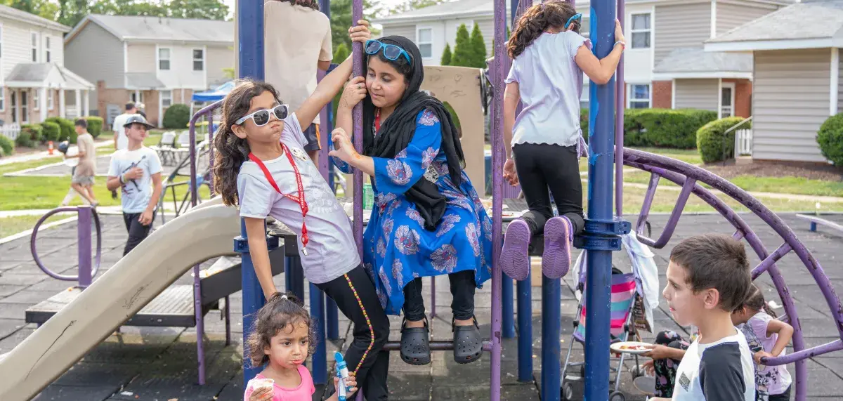 children on playground