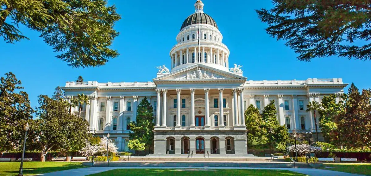 Exterior of capitol building of California state