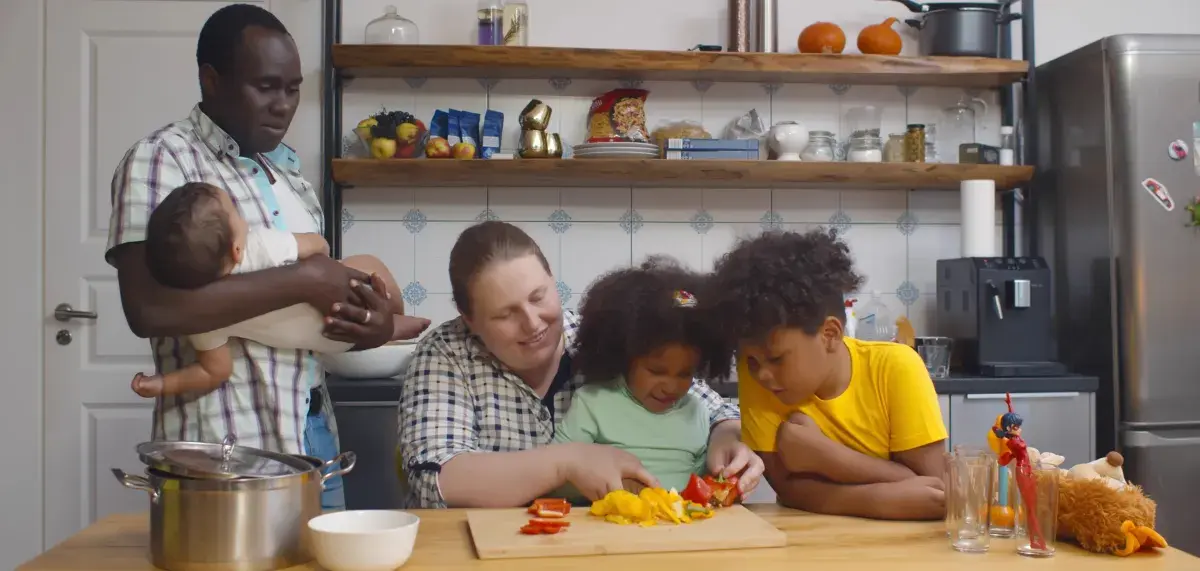 Family eating together