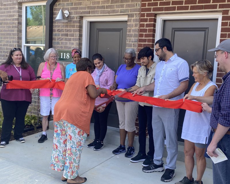 Ribbon cutting ceremony at affordable housing