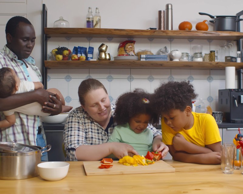 Family eating together