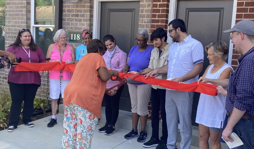 Ribbon cutting ceremony at affordable housing