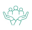 animation with hands hold people